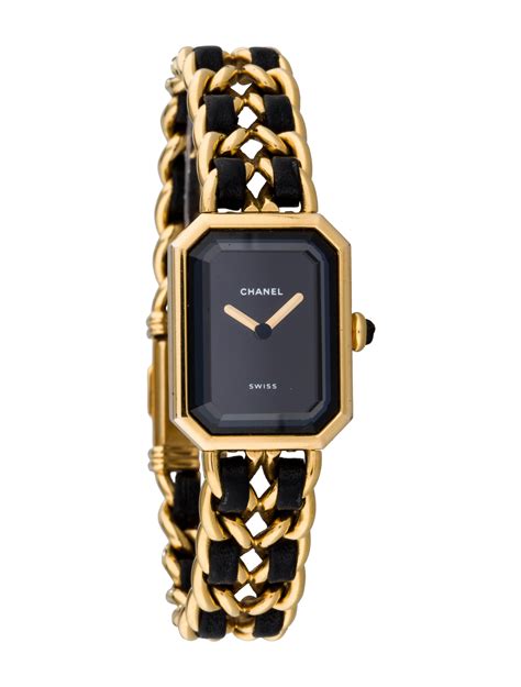 chanel gold and black watch|Chanel black watch with diamonds.